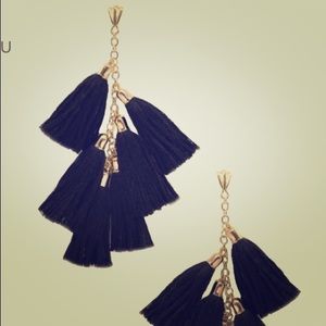 NWT Ettika Tassel Earrings in Black